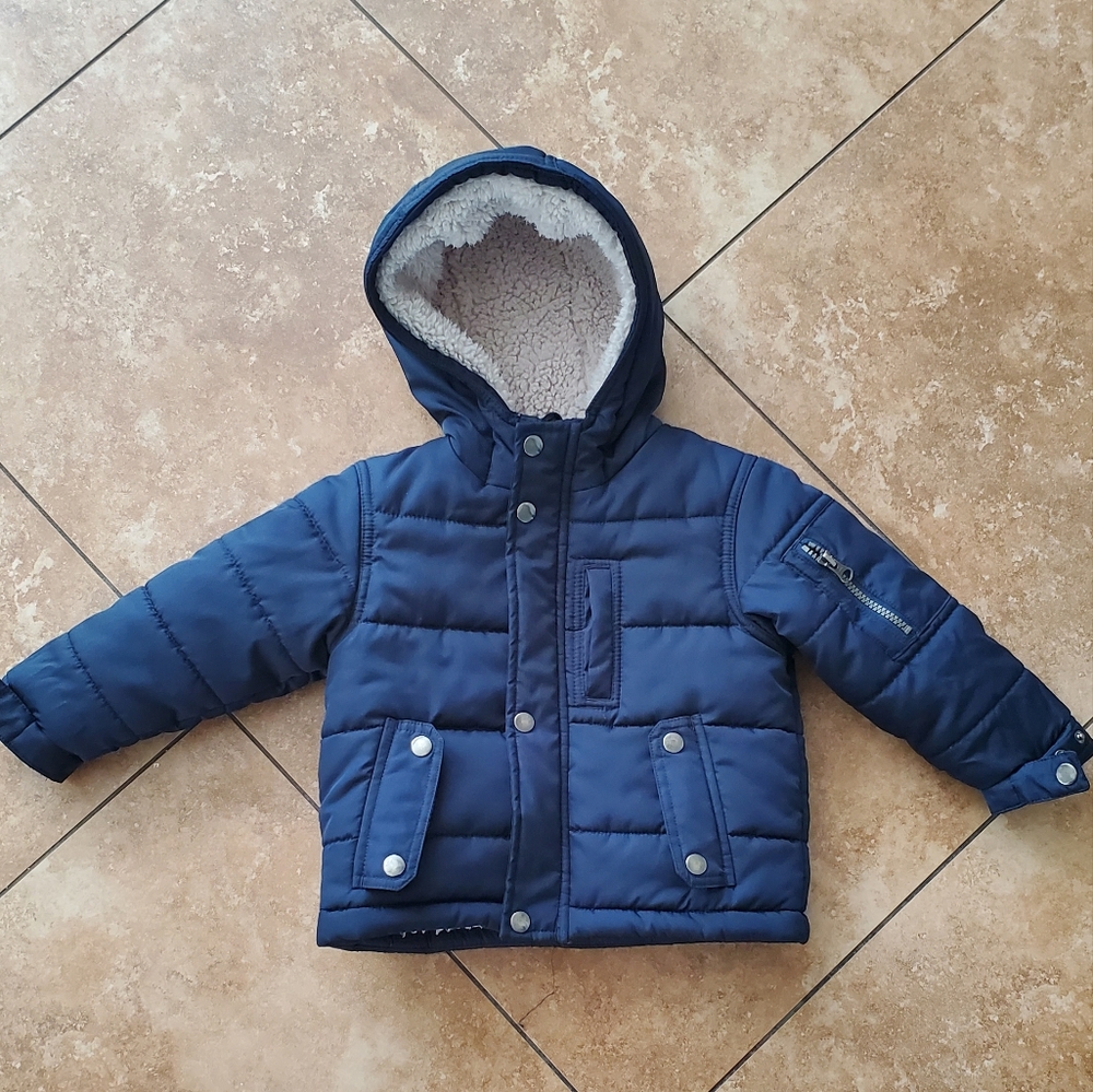 Navy blue heavy duty toddler coat size 2T